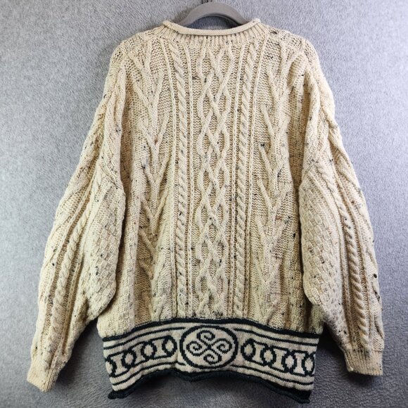 Tivoli Aran Sweater Mens XL Wool Cable Knit Fisherman Irish Celtic Nautical - Picture 5 of 14